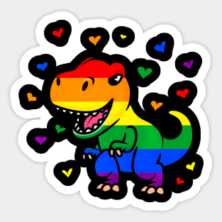 LGBT Pride Flag  Dinosaur Pride Colors Sticker